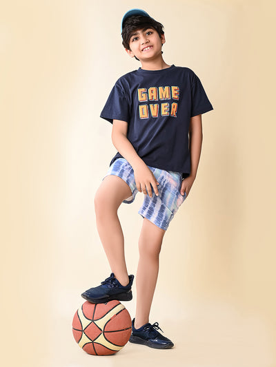 Game Over Printed T-shirt with Short Set