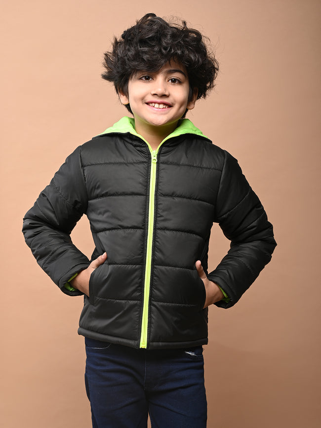 Front Zip Open Bomber Hooded Jacket