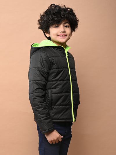 Front Zip Open Bomber Hooded Jacket