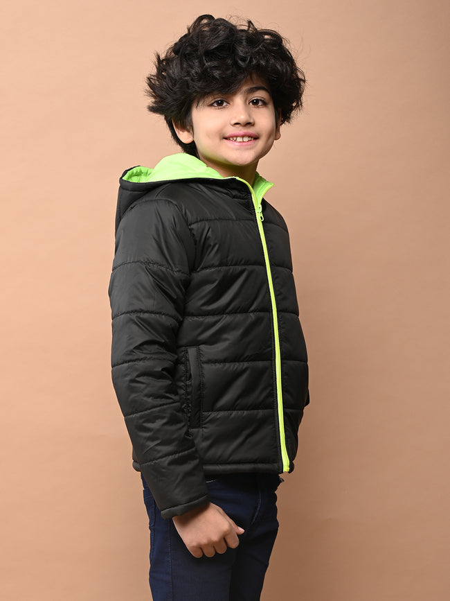 Front Zip Open Bomber Hooded Jacket