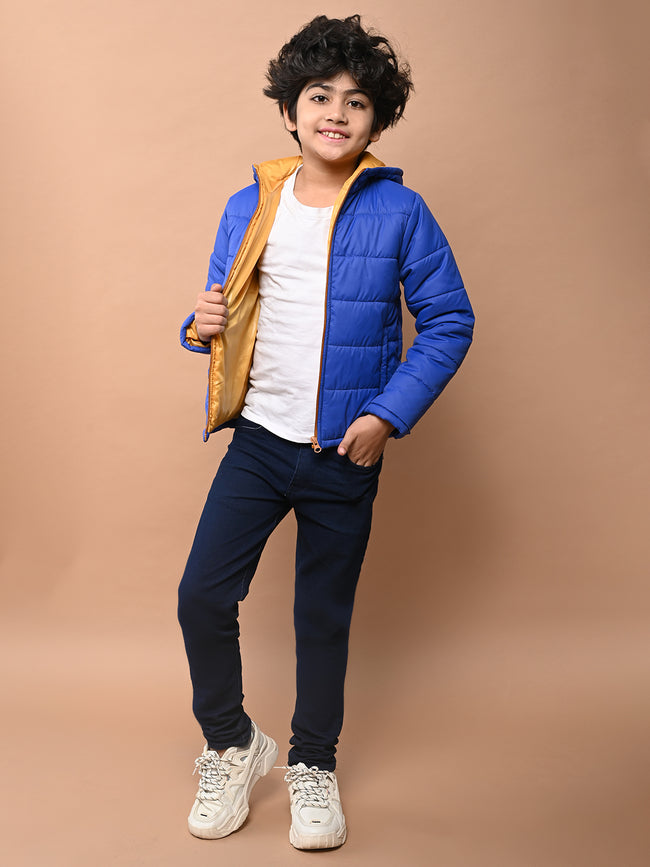 Front Zip Open Bomber Hooded Jacket