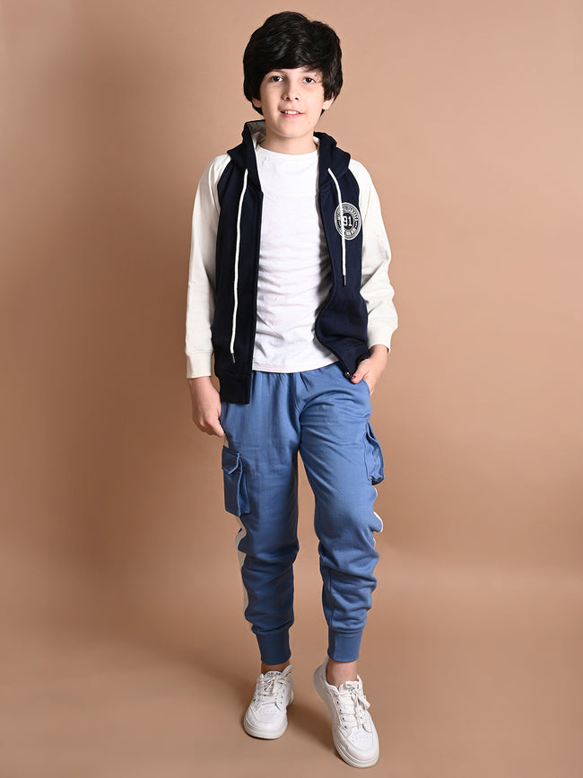 Solid Plain Cargo Drawstring Joggers