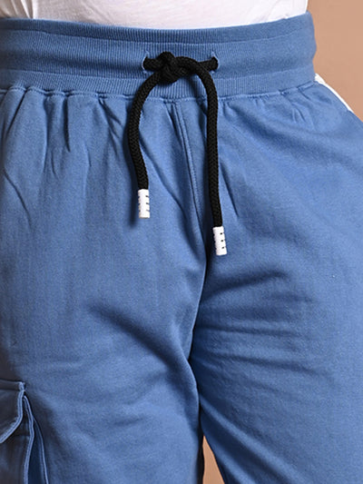Solid Plain Cargo Drawstring Joggers