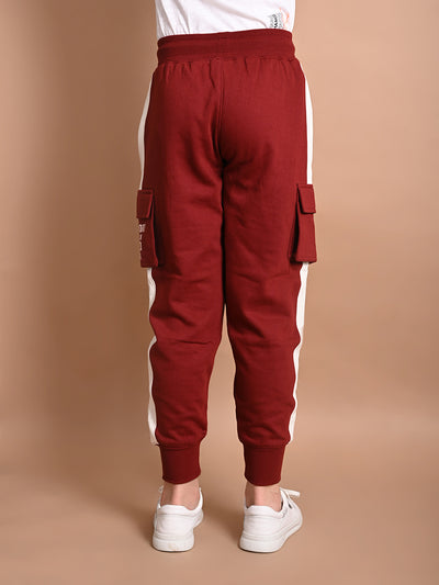 Solid Plain Cargo Drawstring Joggers