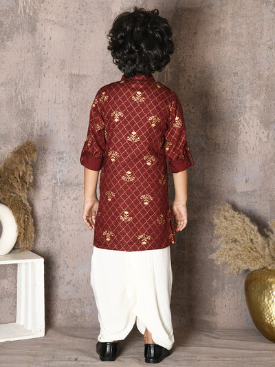 Batik Print Kurta with Dhoti Set
