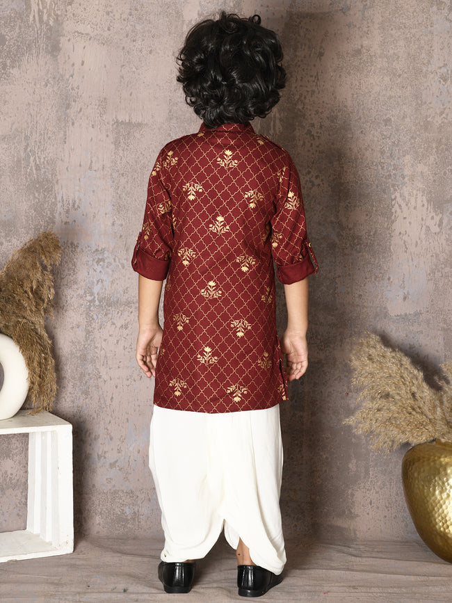 Batik Print Kurta with Dhoti Set