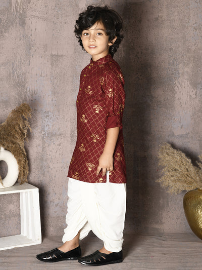Batik Print Kurta with Dhoti Set