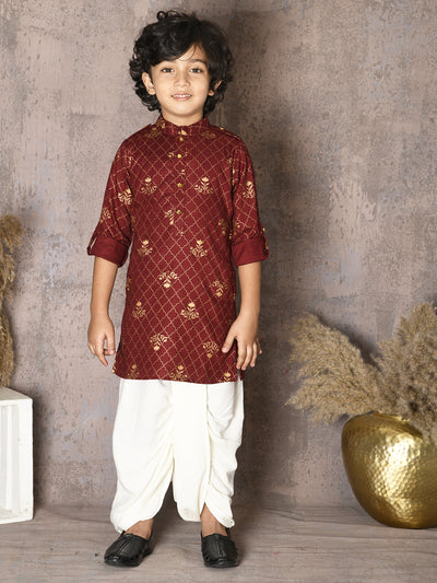 Batik Print Kurta with Dhoti Set
