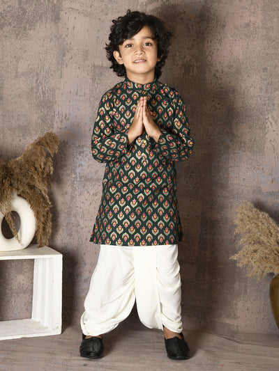 Tribal All Over Print Kurta with Dhoti Set