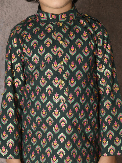 Tribal All Over Print Kurta with Dhoti Set