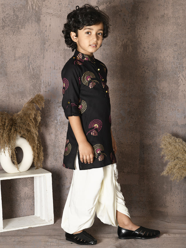 Paisley Print Kurta with Dhoti Set