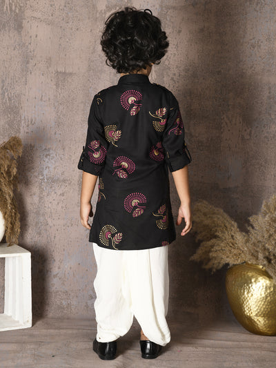 Paisley Print Kurta with Dhoti Set