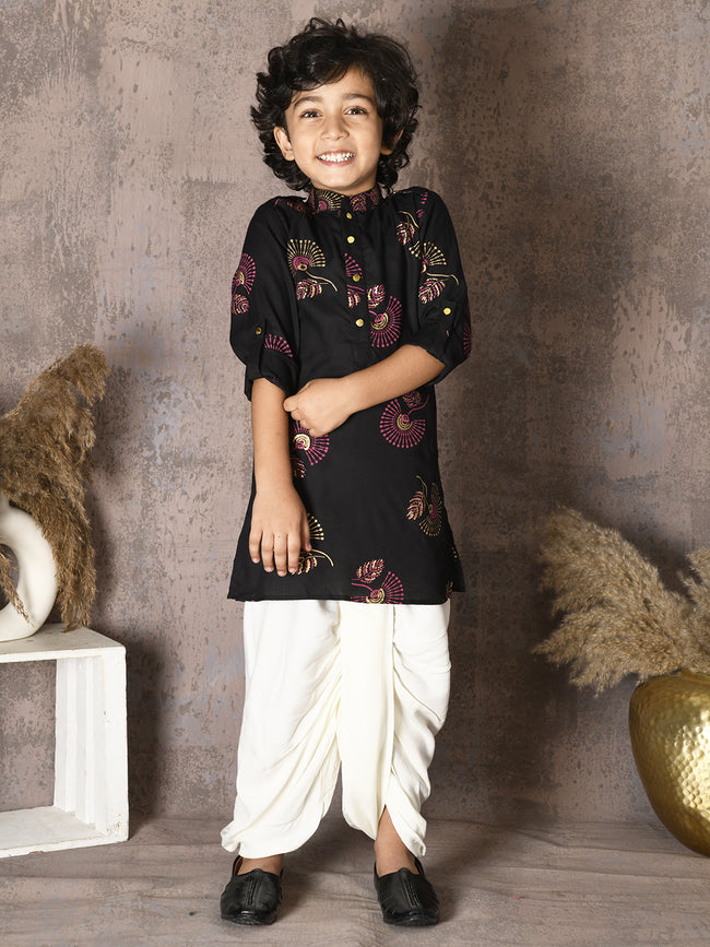 Paisley Print Kurta with Dhoti Set