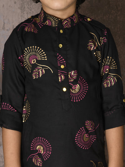 Paisley Print Kurta with Dhoti Set