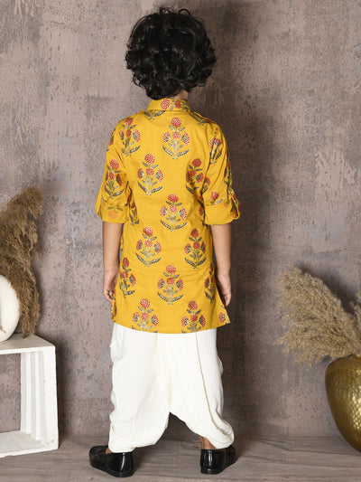 Floral Print Kurta with Dhoti Set
