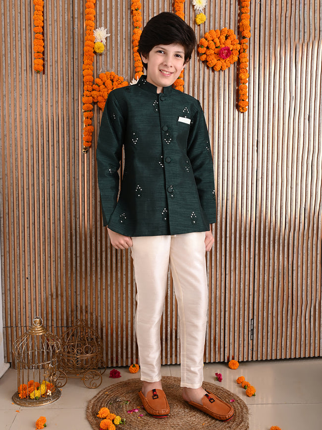 Embroidered Button Down Kurta with Pant Set