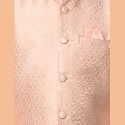 Kurta Pyjama Set with Embossed Nehru Jacket