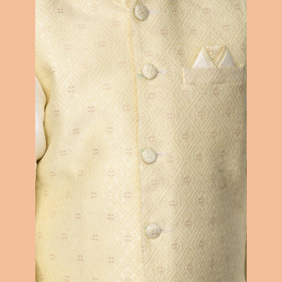 Kurta Pyjama Set with Embossed Nehru Jacket