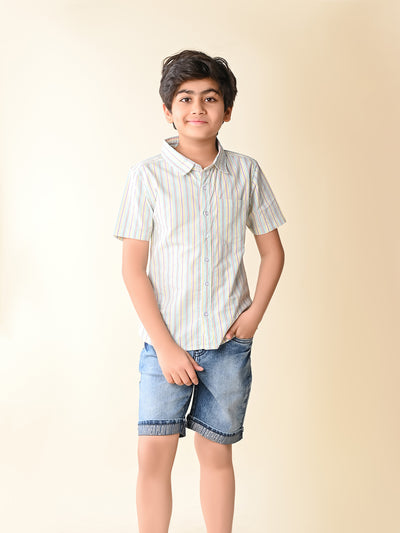 Stripes Printed Half Sleeves Shirt