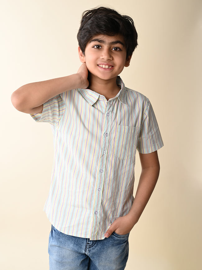 Stripes Printed Half Sleeves Shirt