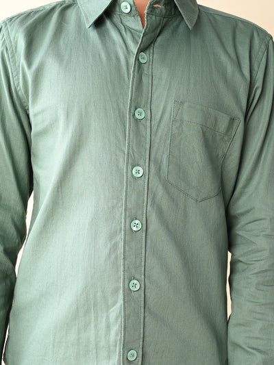 Solid Full Sleeves Pocket Shirt