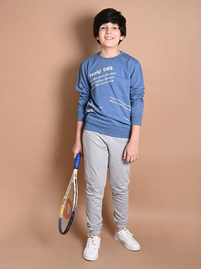 Typographic Printed Full Sleeve Sweatshirt