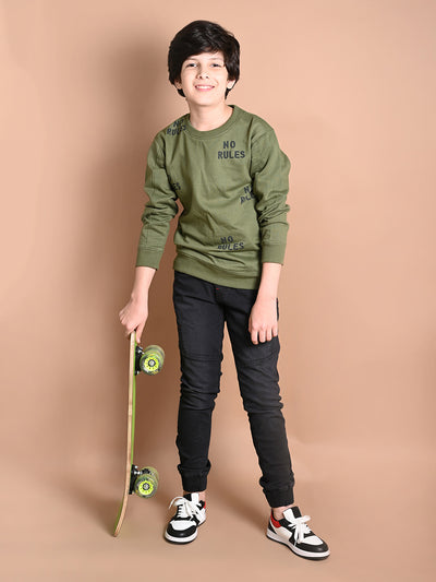 No Rules Printed Full Sleeve Sweatshirt