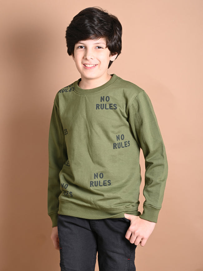 No Rules Printed Full Sleeve Sweatshirt