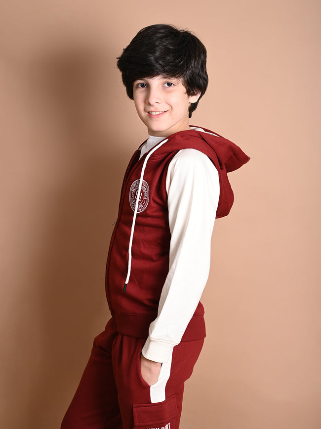 Solid Full Sleeve Hooded Sweatshirt