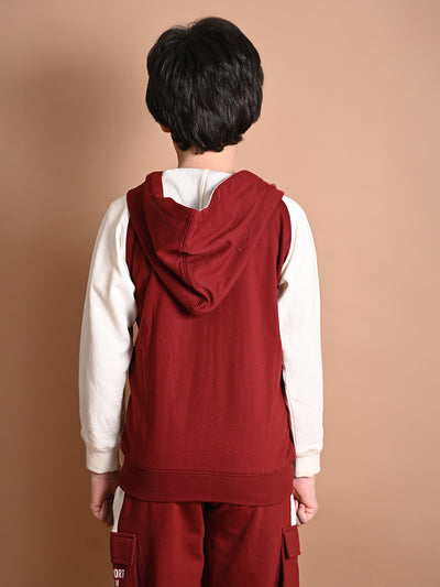 Solid Full Sleeve Hooded Sweatshirt