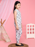 All Over Checkered Printed Sleeveless Top with Legging