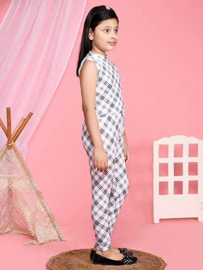 All Over Checkered Printed Sleeveless Top with Legging