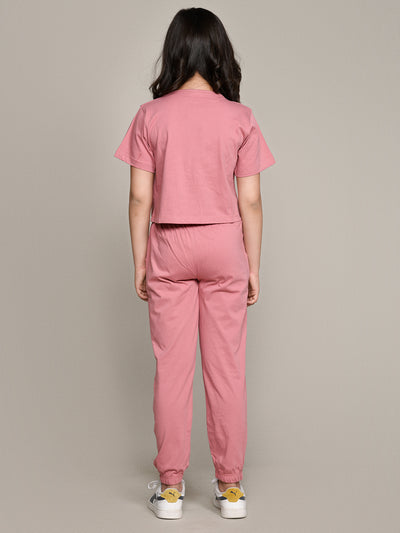 Never Mind Printed Short Sleeve Tee with Jogger Set