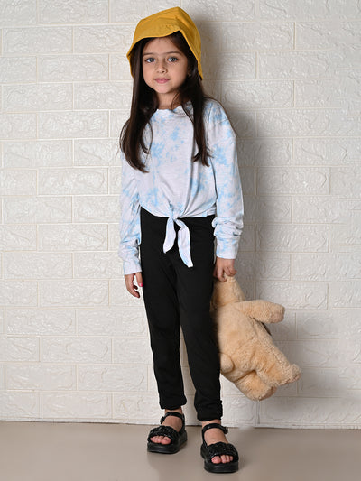 Tie Dye Printed Knot Top with Legging