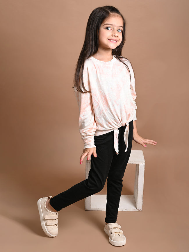 Tie Dye Printed Knot Top with Legging