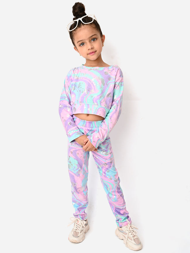 Designer Crop Sweatshirt Tee with Legging