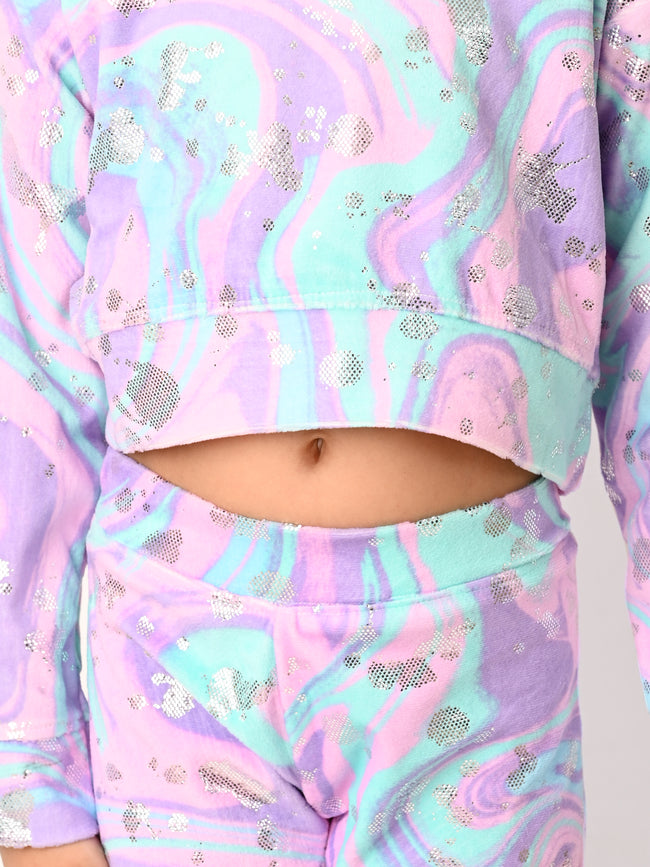 Designer Crop Sweatshirt Tee with Legging