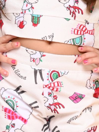 Animal Printed Crop Sweatshirt with Legging