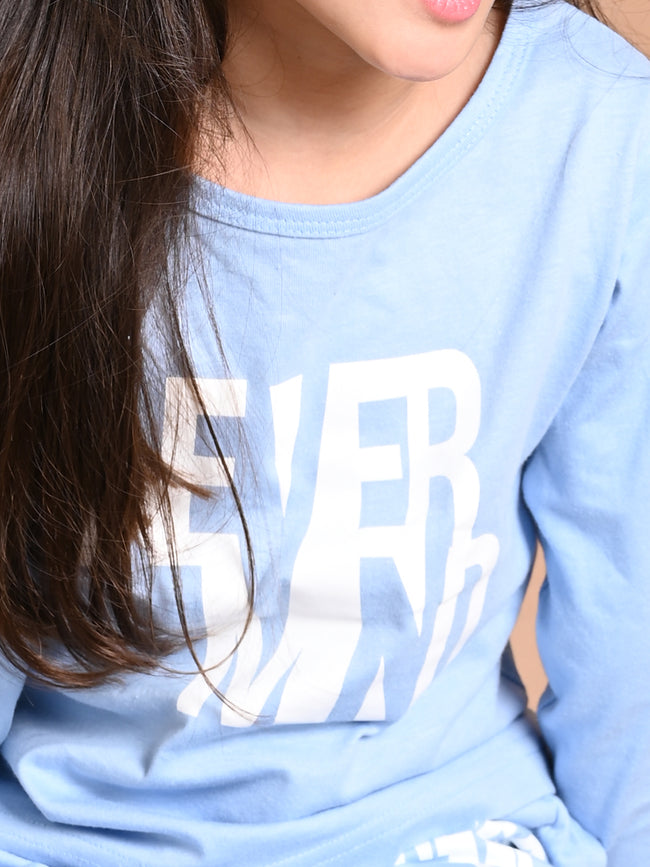 Never Mind Printed Full Sleeve Top with Jogger Set