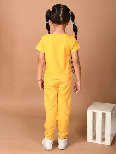 Never Mind Printed Short Sleeve Top with Jogger Set