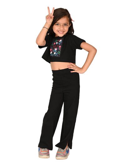 Bloom Floral Printed Crop Top with Pant Set