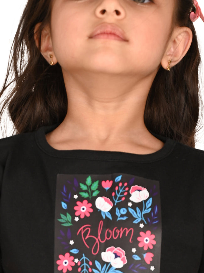 Bloom Floral Printed Crop Top with Pant Set