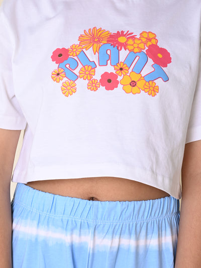 Floral Printed Top with Tie Dye Palazzo Pant Set