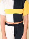 Short Sleeves Colorblock Tee with Jogger Set
