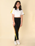 Drop Shoulder Tee with Colorblock Jogger Set