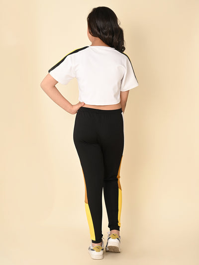 Drop Shoulder Tee with Colorblock Jogger Set