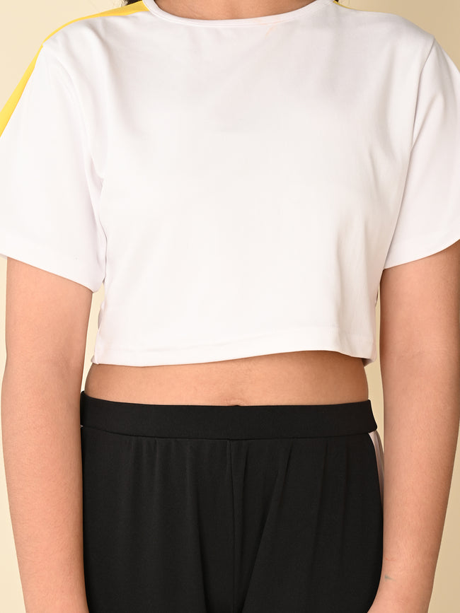 Drop Shoulder Tee with Colorblock Jogger Set