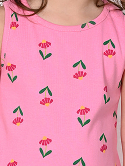 All Over Printed Sleeveless Above Knee Dress