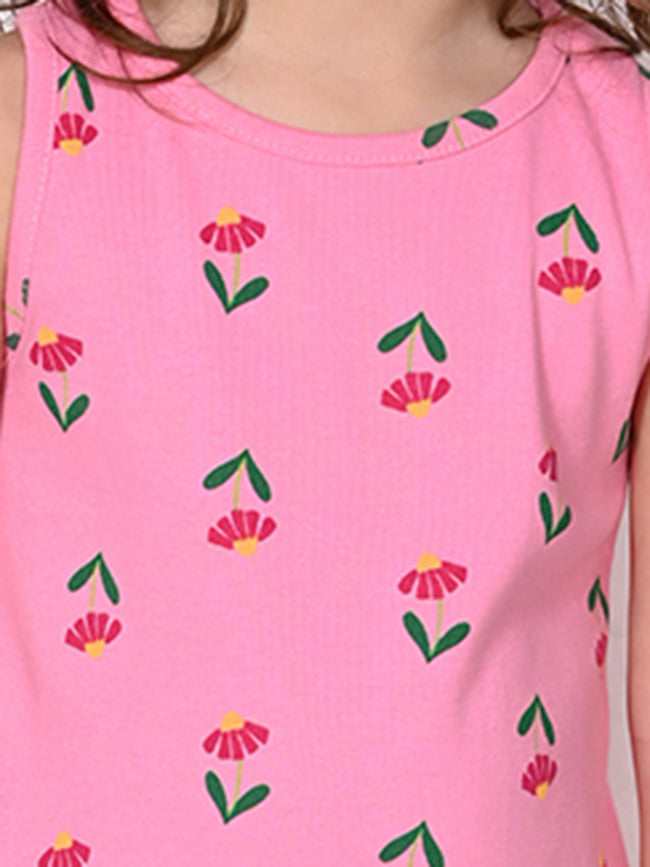 All Over Printed Sleeveless Above Knee Dress
