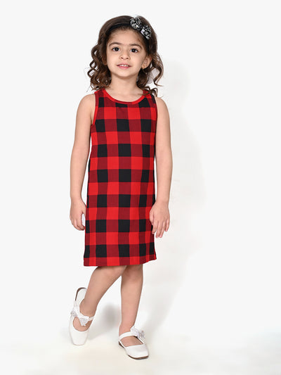 Checkered Printed Sleeveless Bodycon Dress